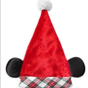 Disney Mickey Mouse Santa Hat Plaid